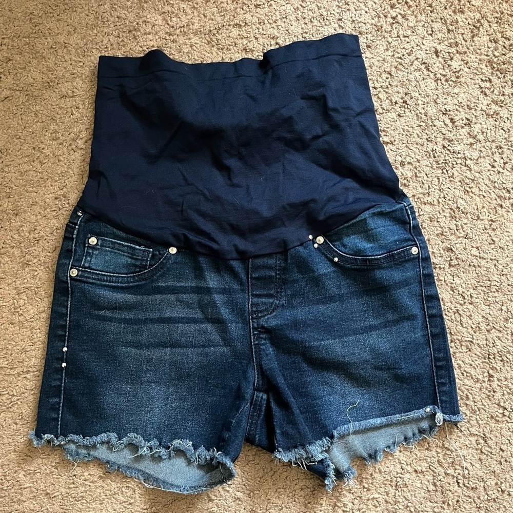 Distressed Maternity Shorts